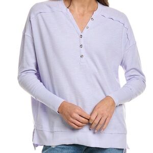Grey State Lavender Henley Sweatshirt